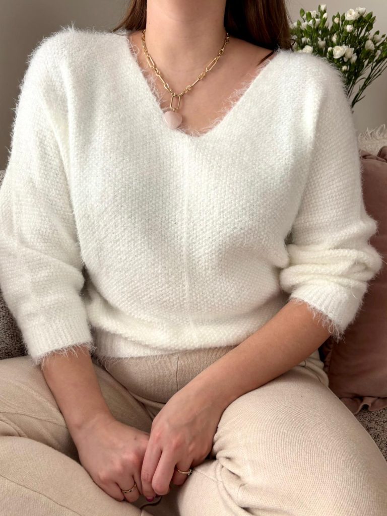 Bambi miękki sweter śnieżno biały 🦢