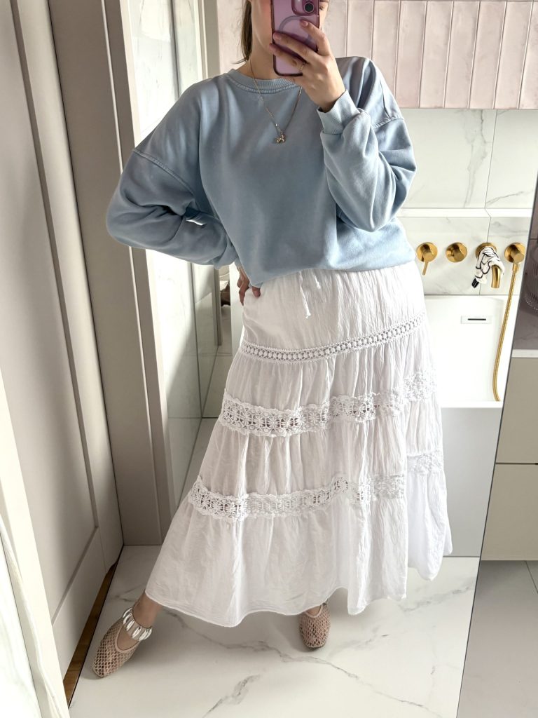 Spódnica maksi PrettyBoho śmietankowa