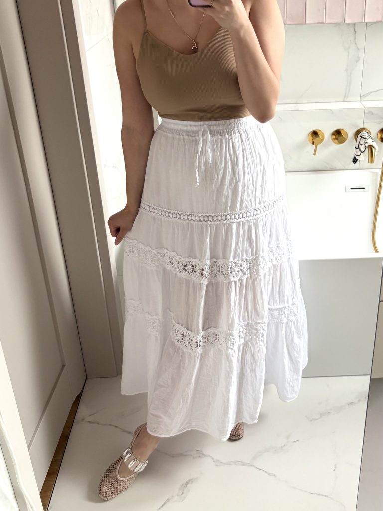 Spódnica maksi PrettyBoho śmietankowa