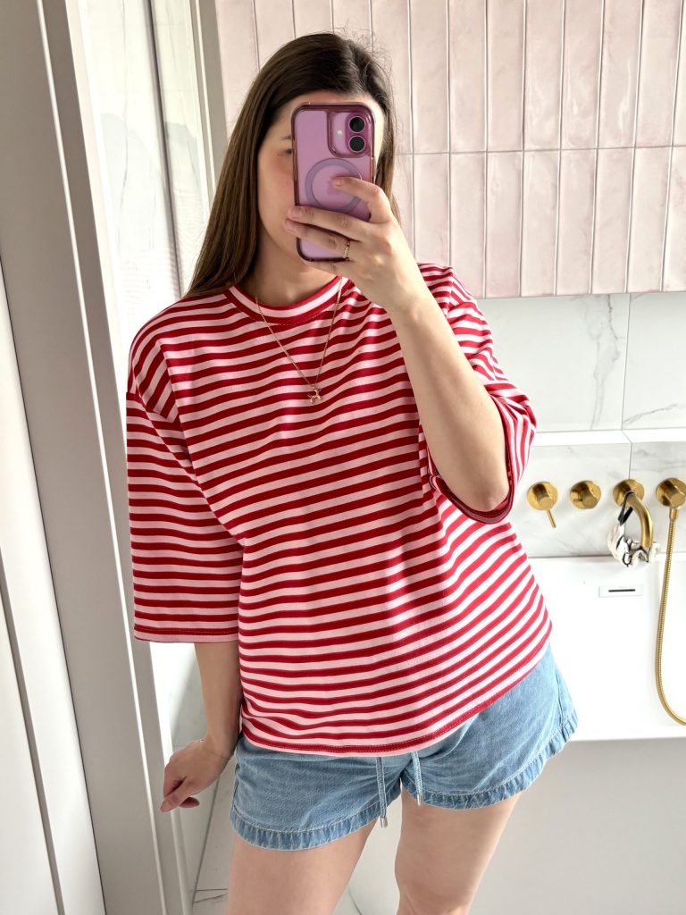 Happy Bluzka w paski 🧡❤️💜 bordowo różowe paseczki