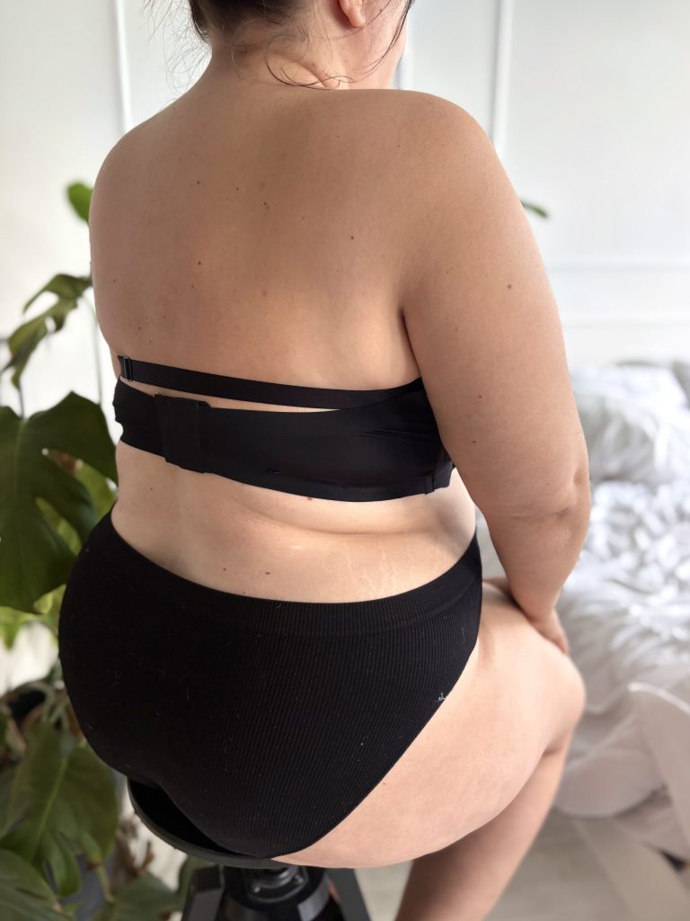 Top Bandeau Princess plus size czarny