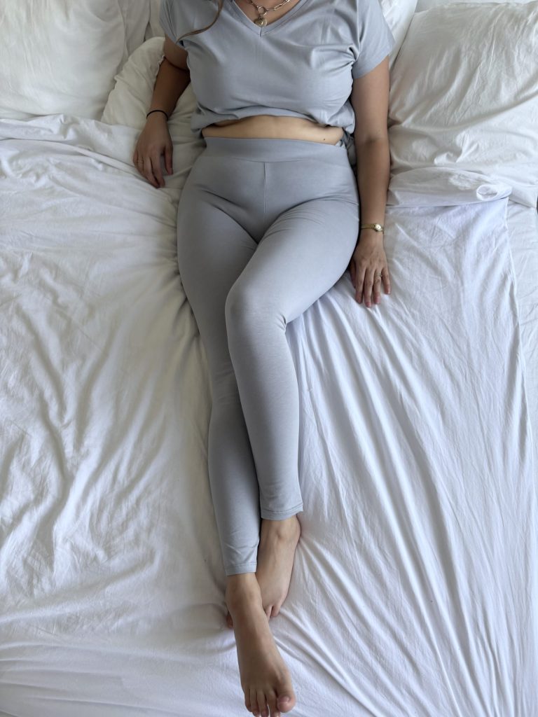 Pilates zestaw gołębi leginsy
