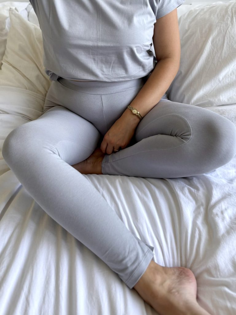 Pilates zestaw gołębi leginsy